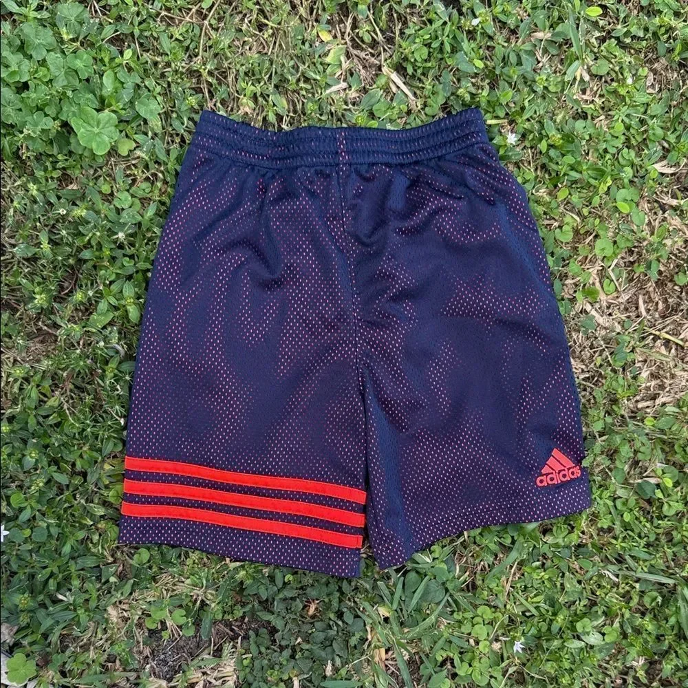 Adidas Dark Blue Shorts with Red Stripes Size 6 Like New Kids Shorts